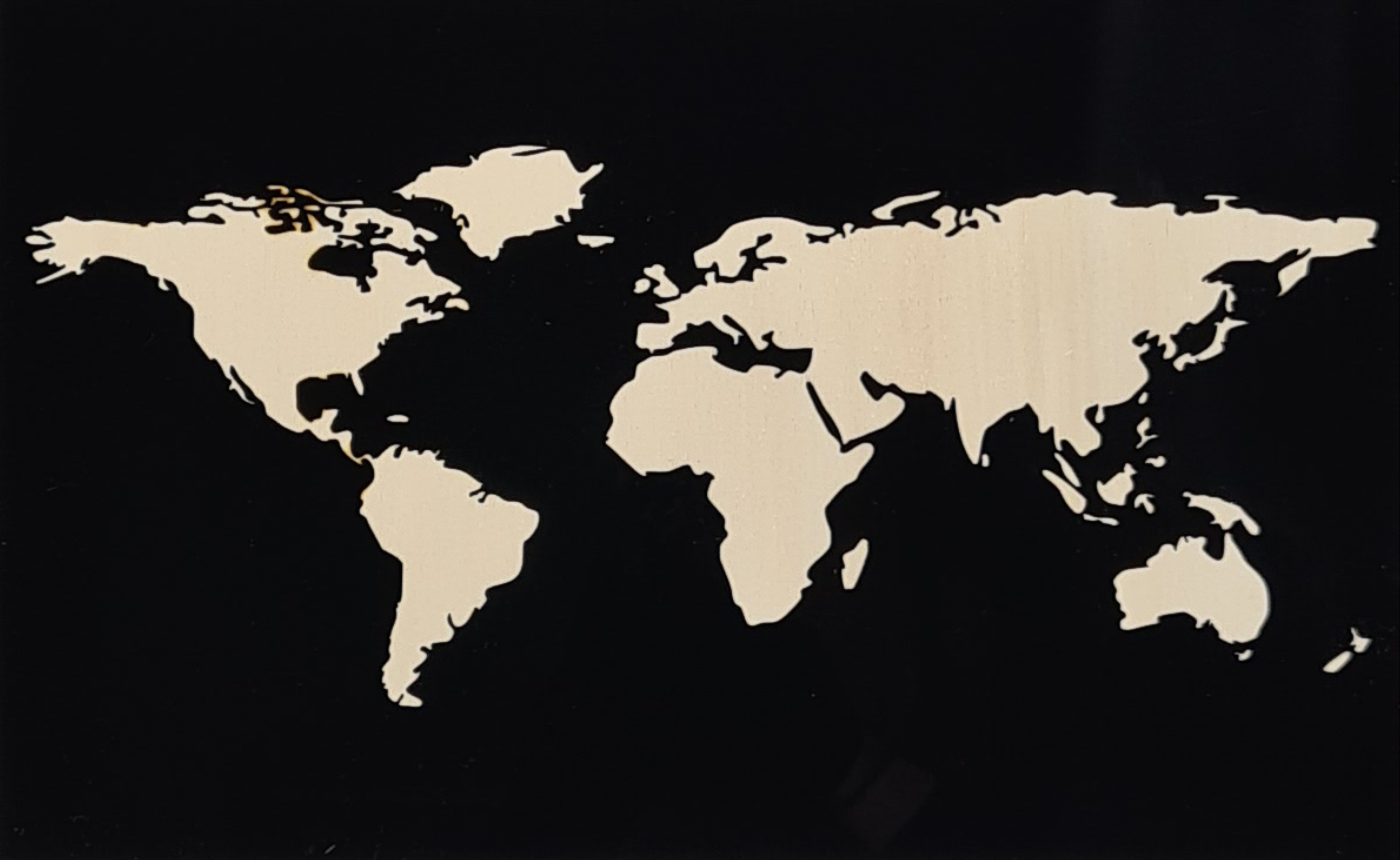 Weltkarte - Pappel-Sperrholz auf Acryl